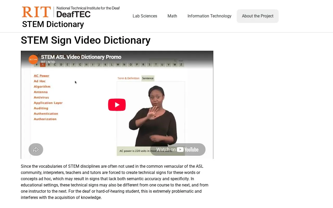 DeafTec homepage screenshot
