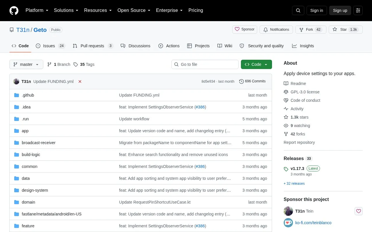 Geto homepage screenshot