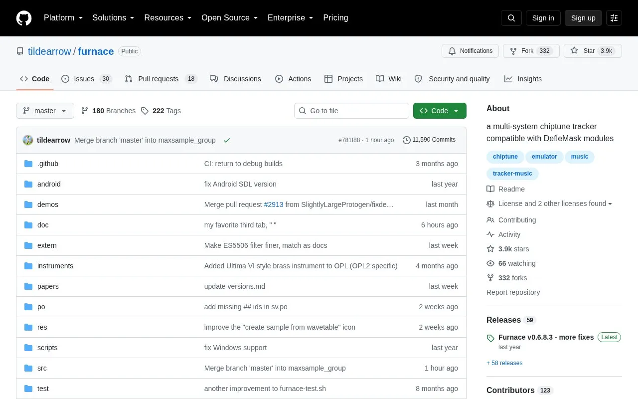 Furnace homepage screenshot