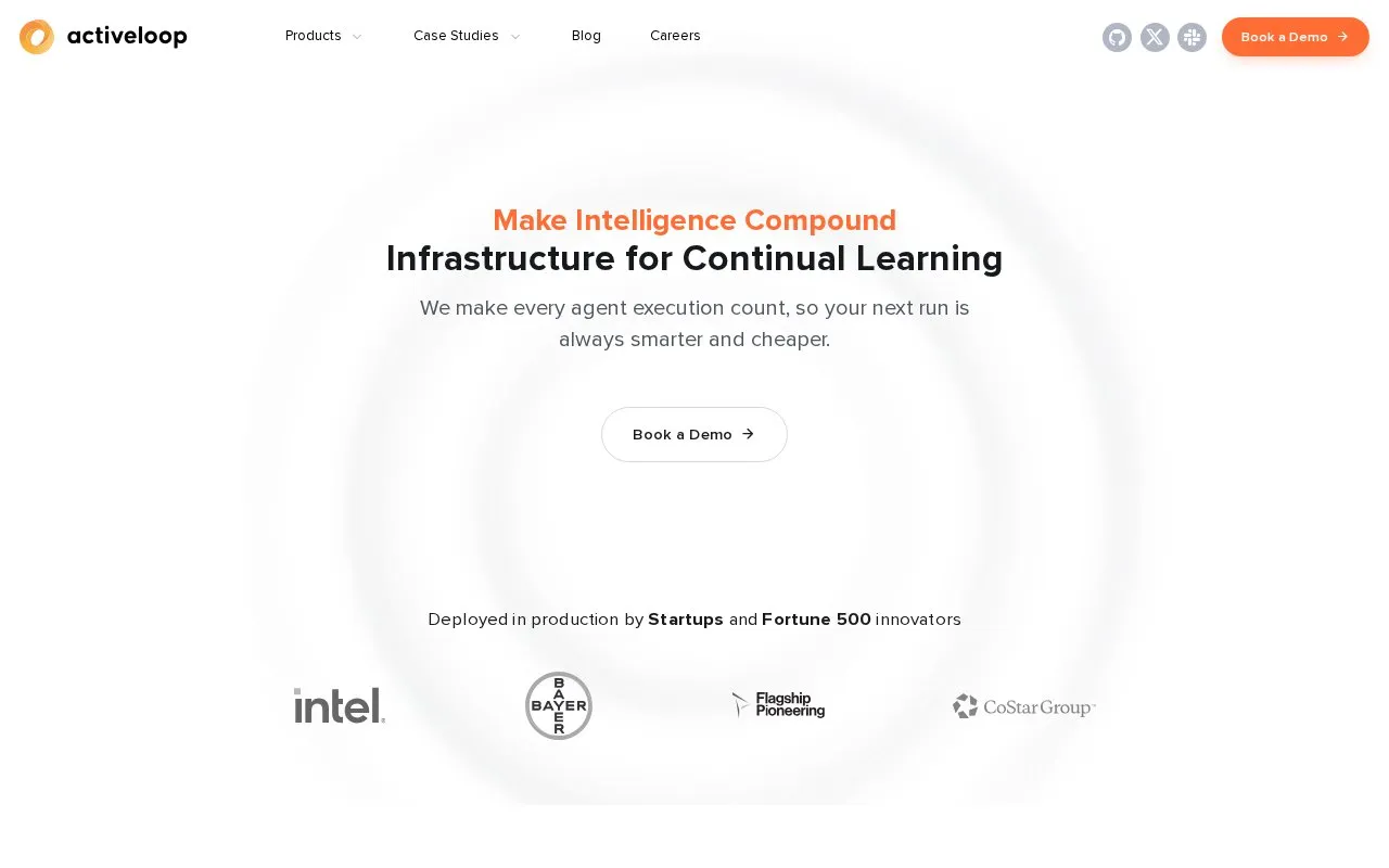 Activeloop homepage screenshot