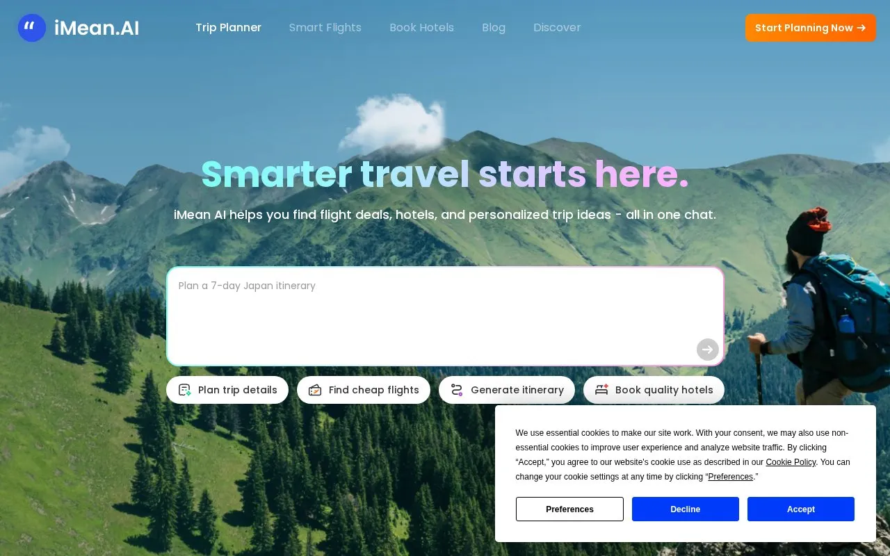 iMean AI homepage screenshot