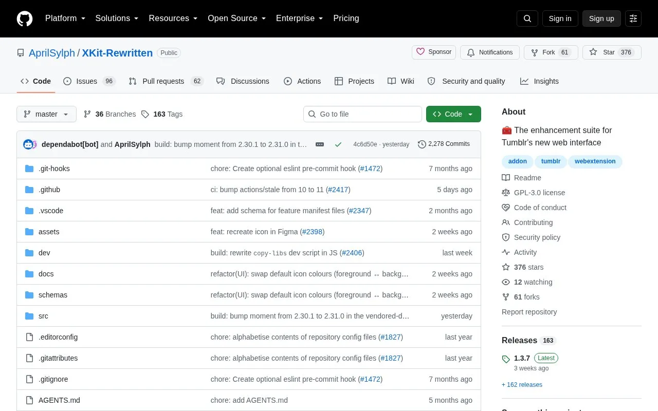XKit homepage screenshot