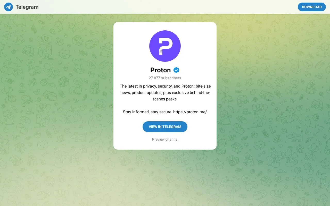 Proton Privacy homepage screenshot
