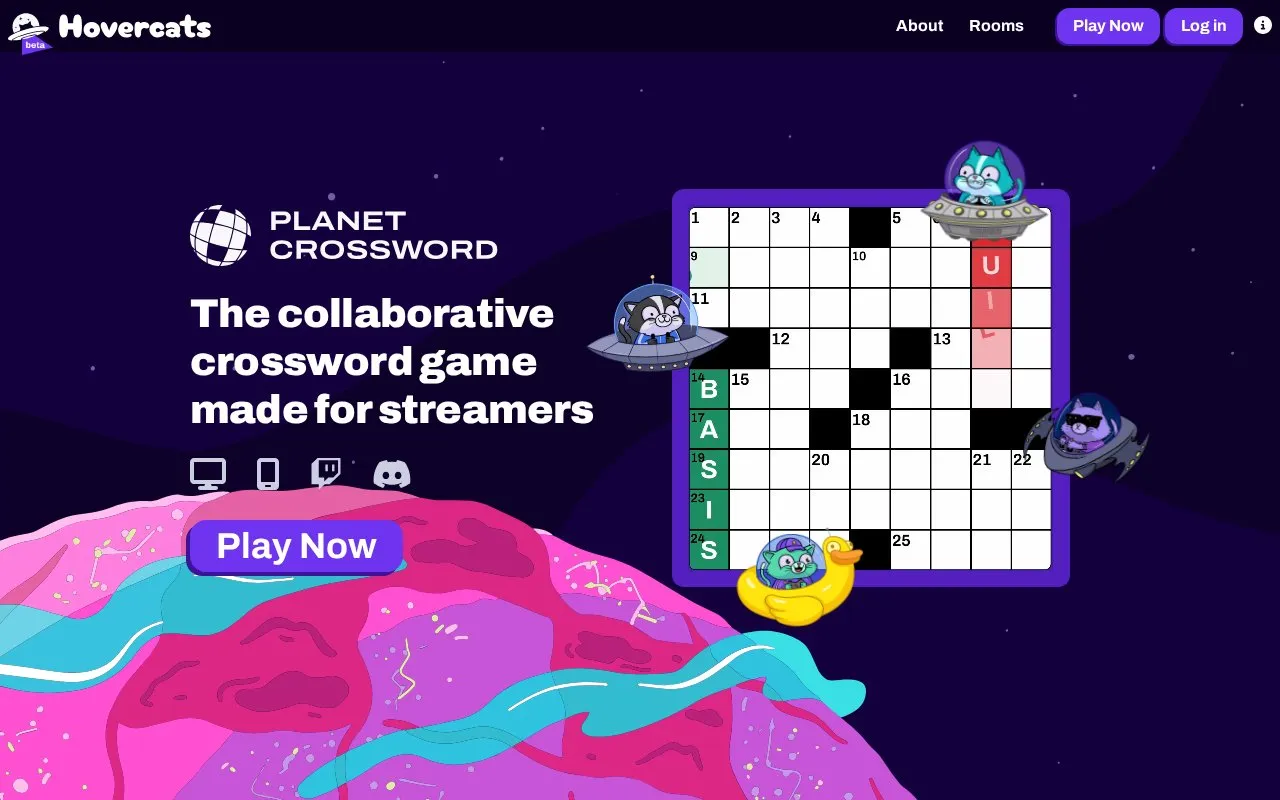 Hovercats homepage screenshot