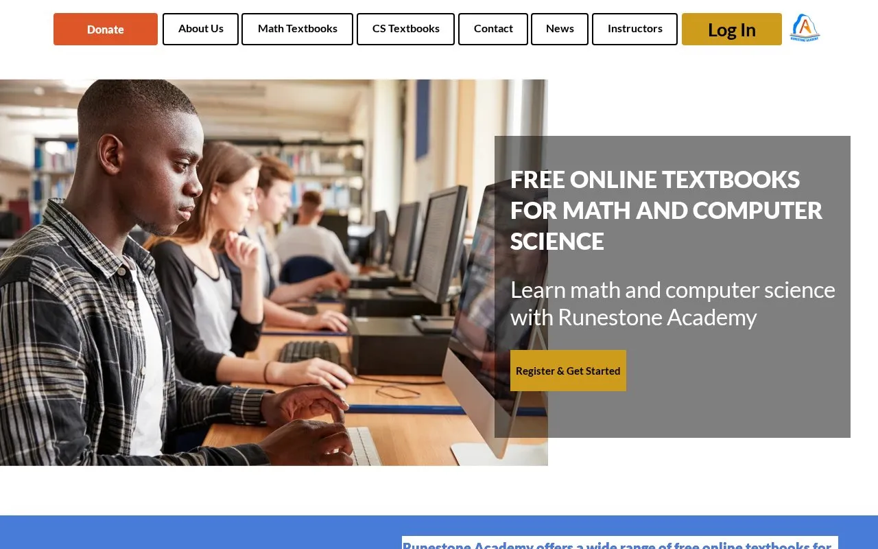 Runestone Interactive homepage screenshot