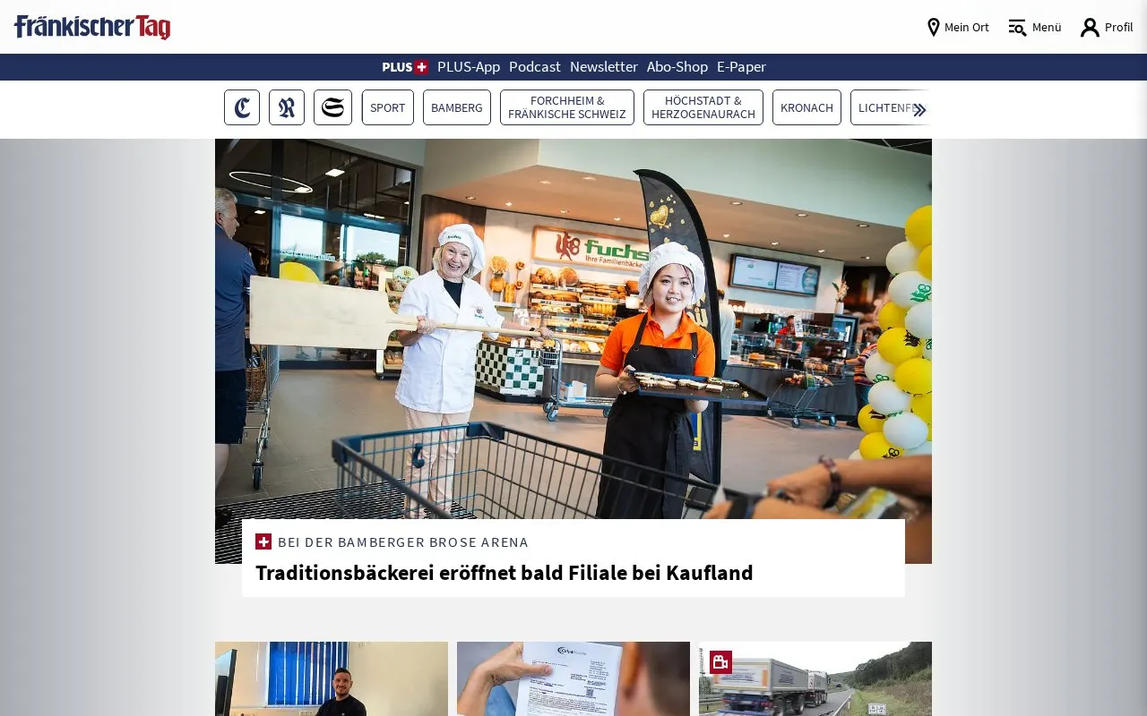 Fränkischer Tag homepage screenshot