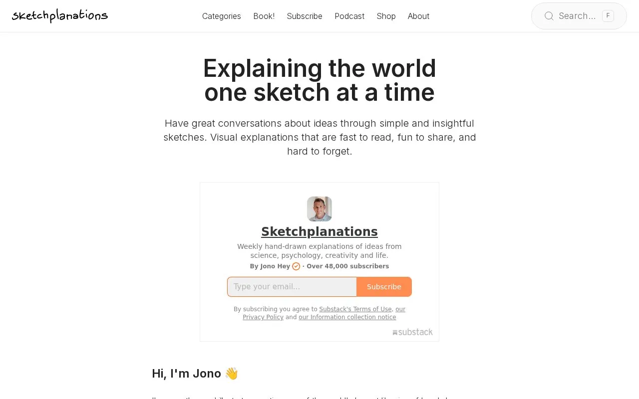Sketchplanations homepage screenshot