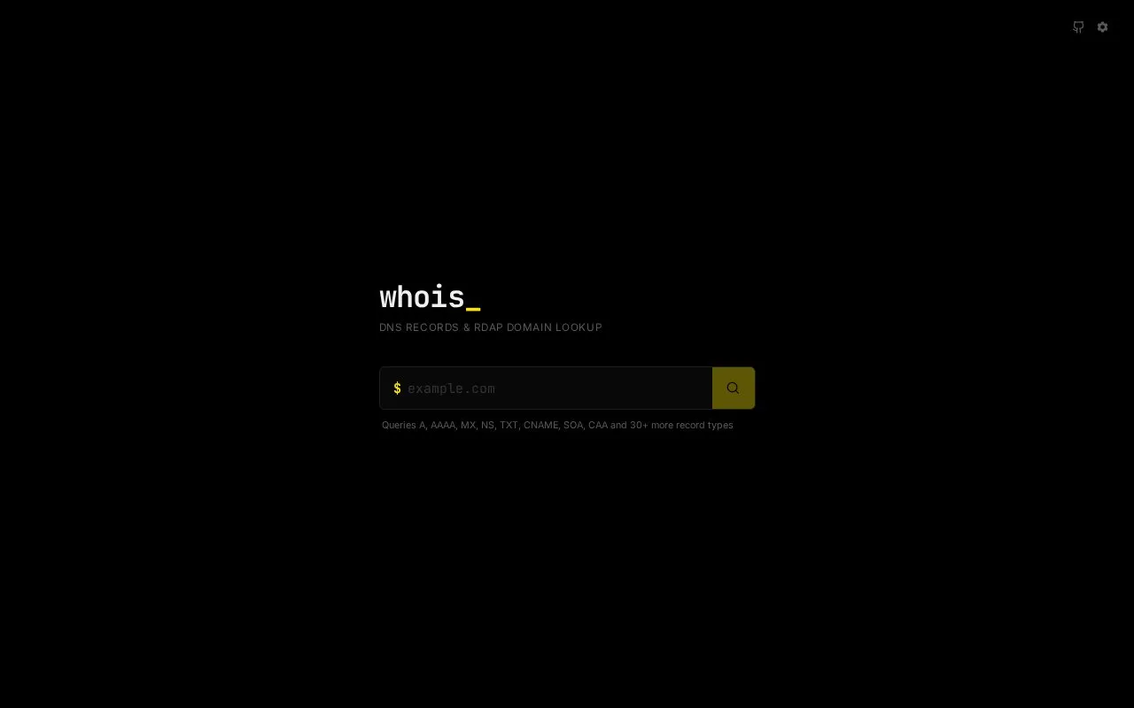 whois homepage screenshot