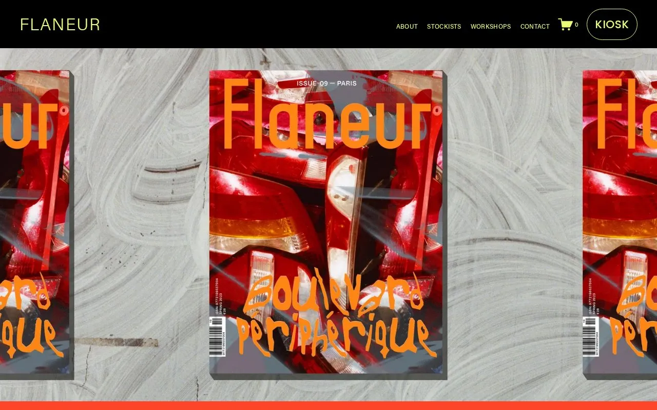 FLANEUR homepage screenshot