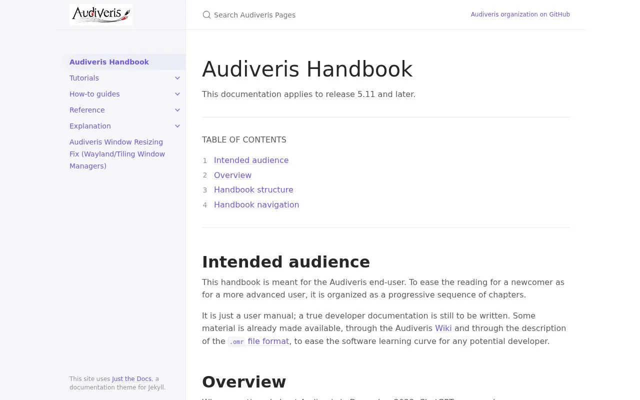 Audiveris homepage screenshot