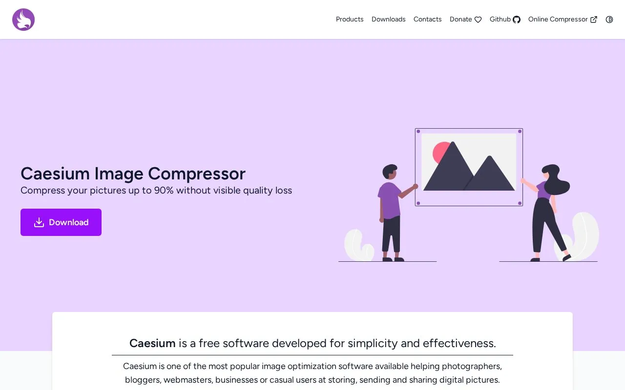 Caesium homepage screenshot