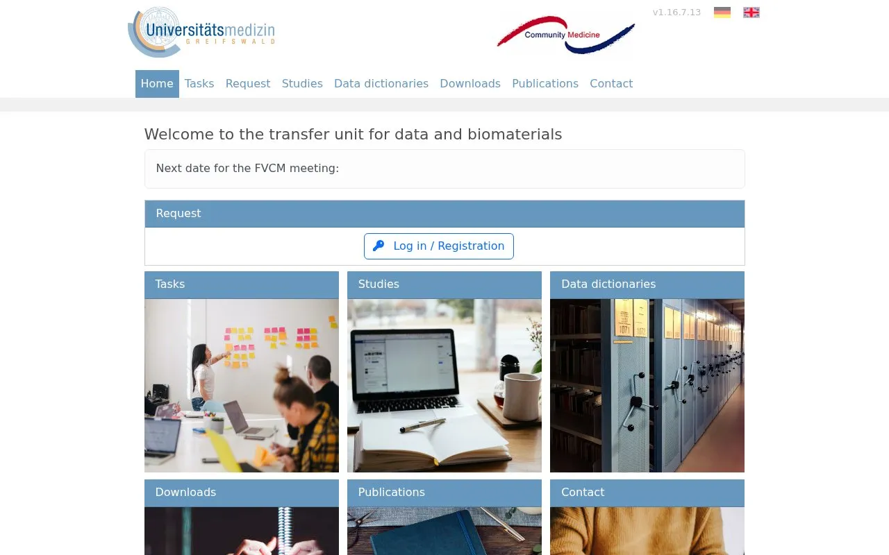 FAIRequest - transfer unit for data and biomaterials homepage screenshot