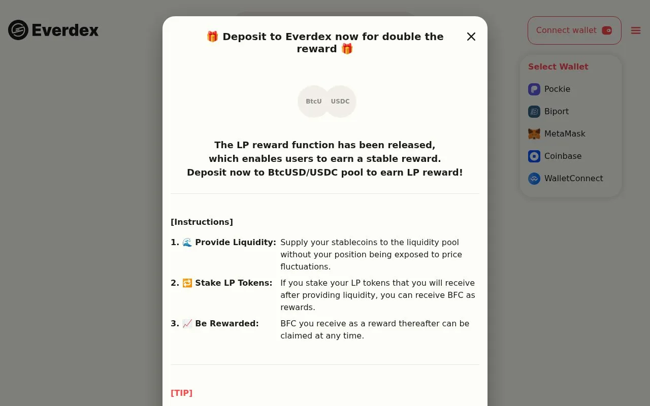 Everdex homepage screenshot