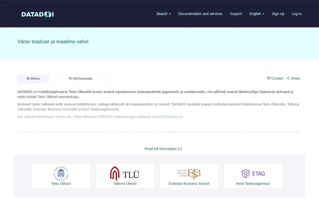 DATADOI homepage screenshot