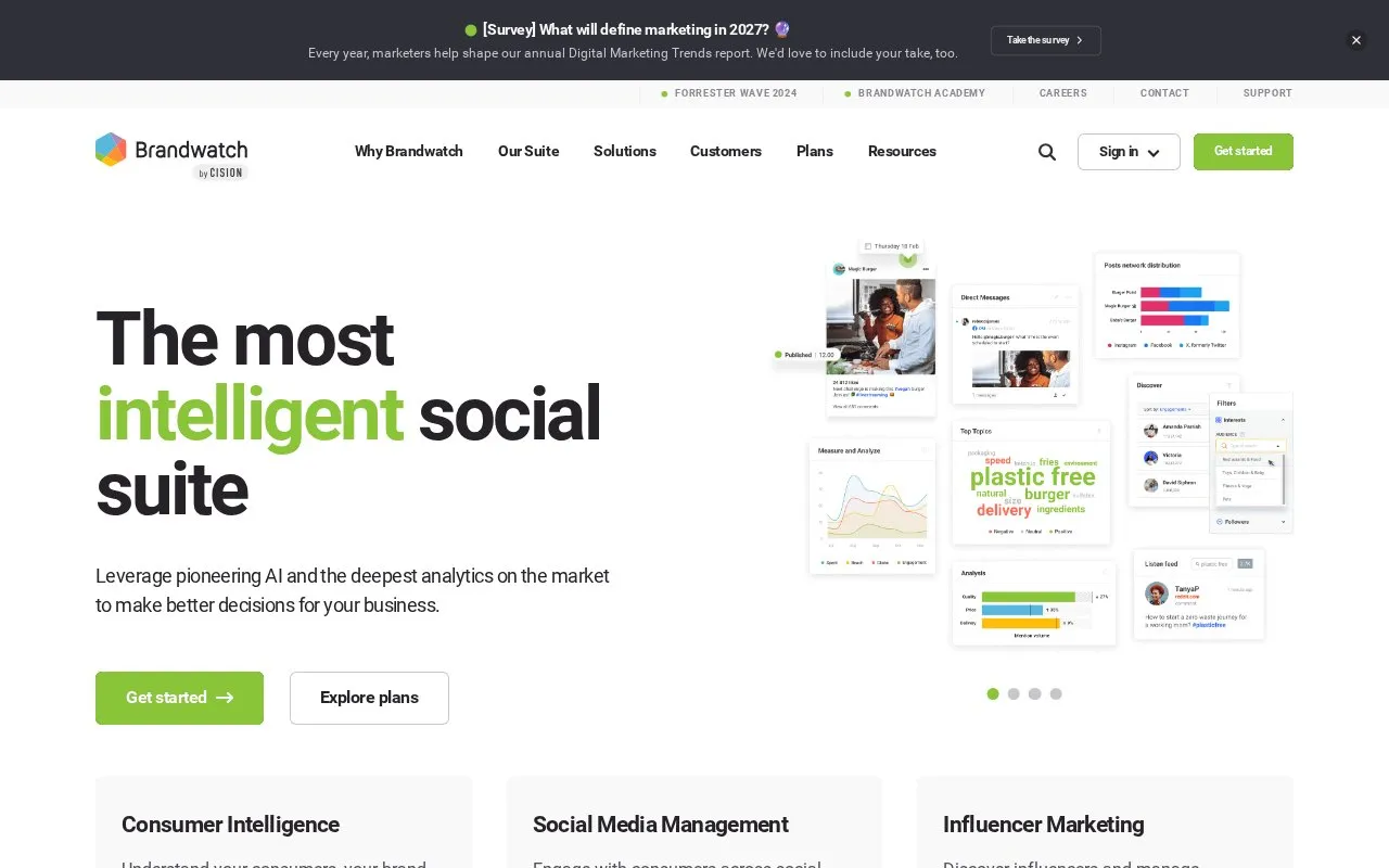 Crimson Hexagon homepage screenshot