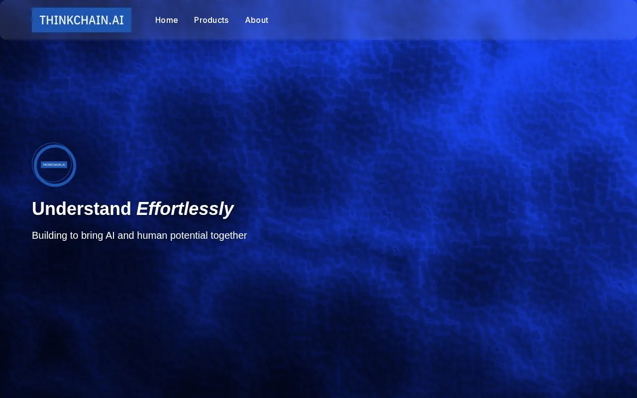ThinkChain.ai homepage screenshot