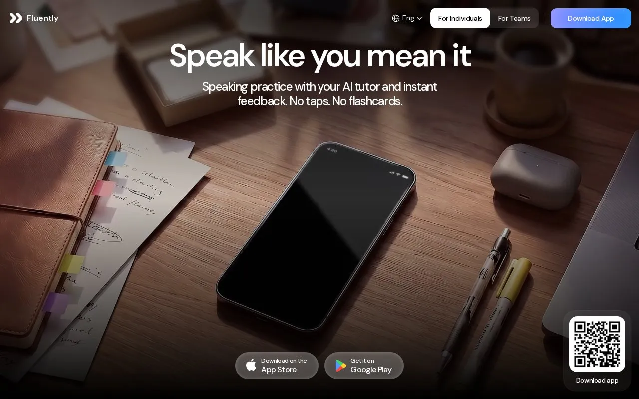 Fluently homepage screenshot