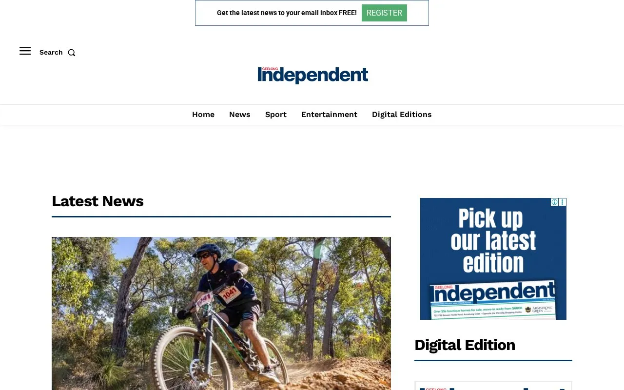 Geelong Independent homepage screenshot
