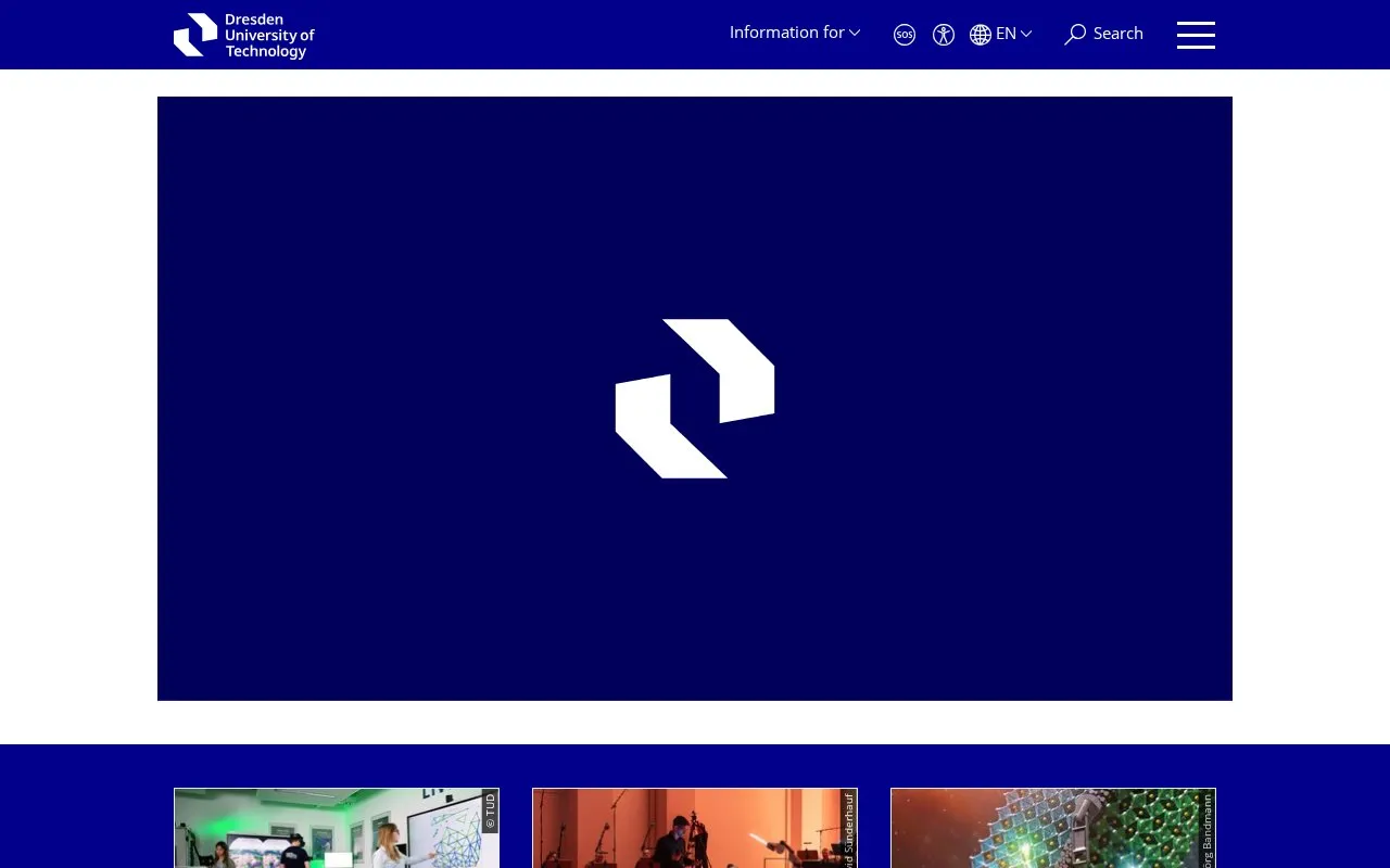Technische Universitat Dresden homepage screenshot