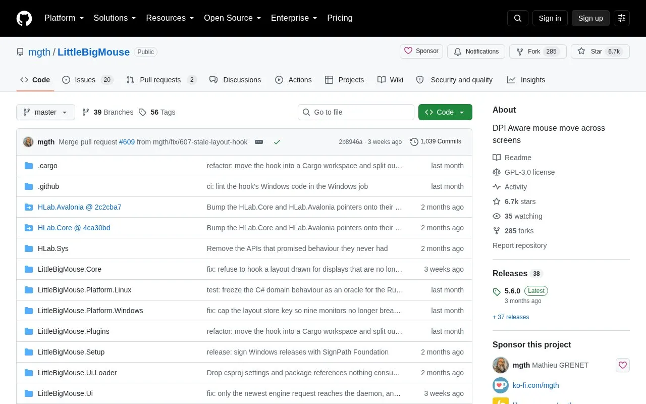 LittleBigMouse homepage screenshot
