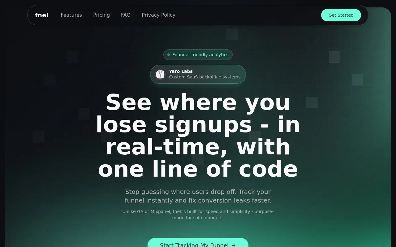 fnel homepage screenshot