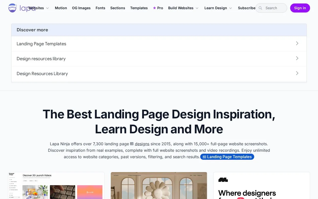 lapa homepage screenshot