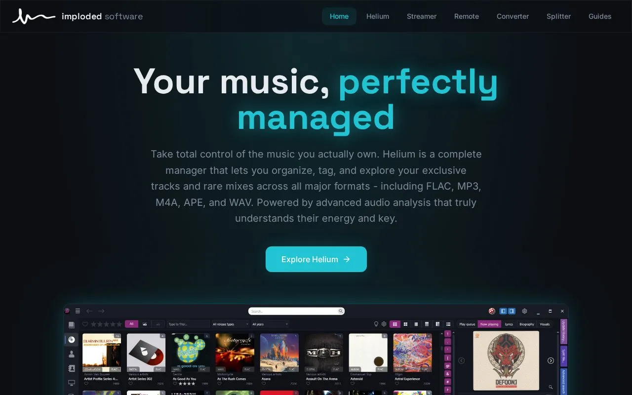 Imploded homepage screenshot