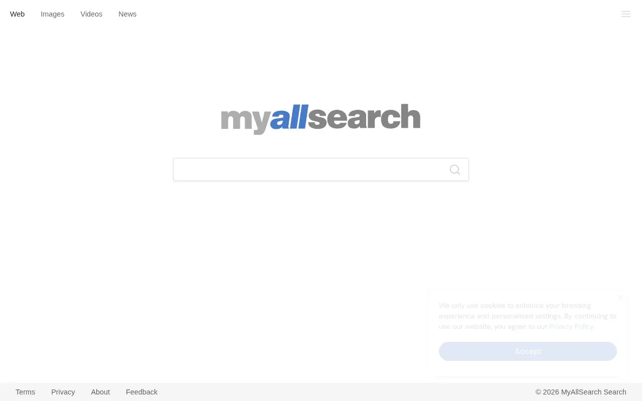 Myallsearch homepage screenshot