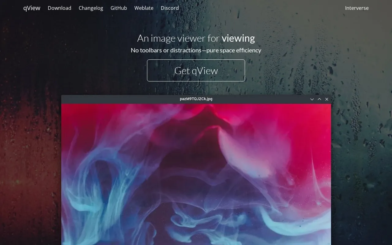 qView homepage screenshot