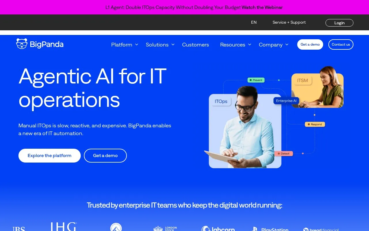 BigPanda homepage screenshot