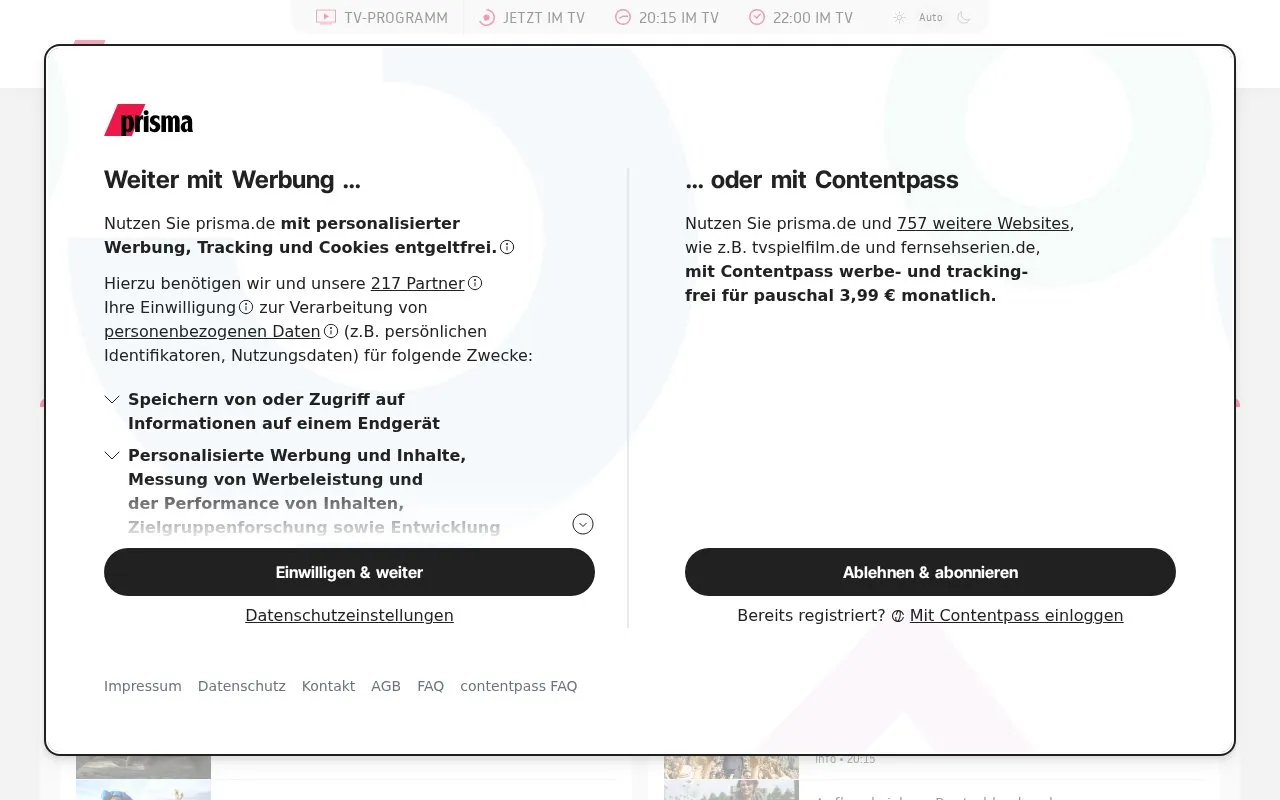 Prisma homepage screenshot