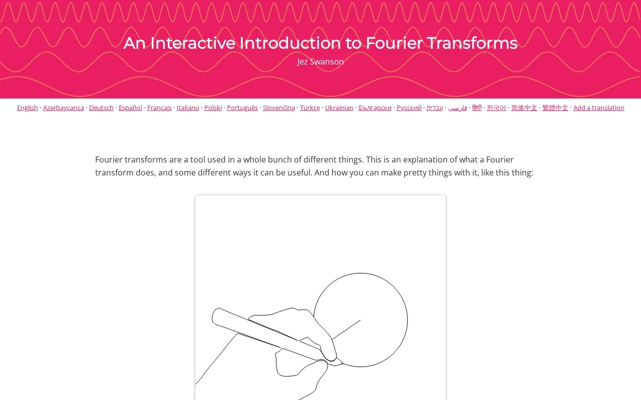 Fourier Transform homepage screenshot