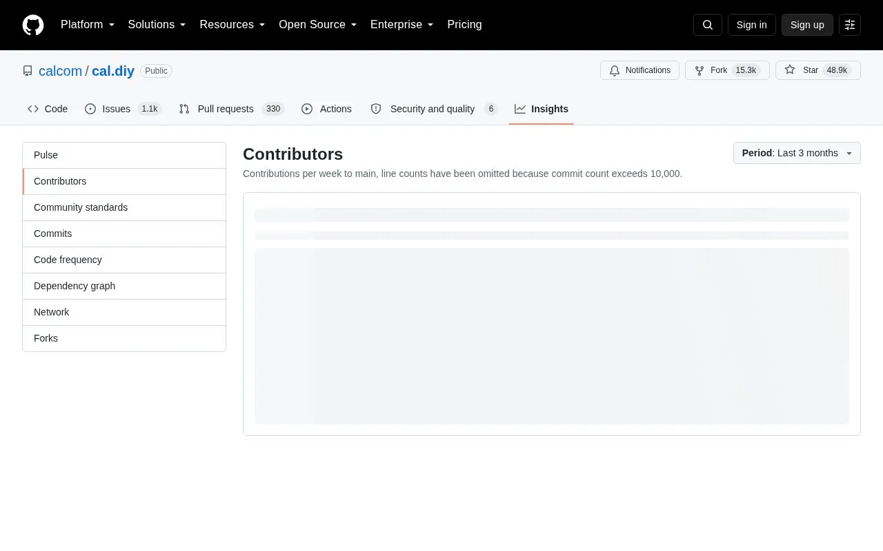 Cal.com core team homepage screenshot
