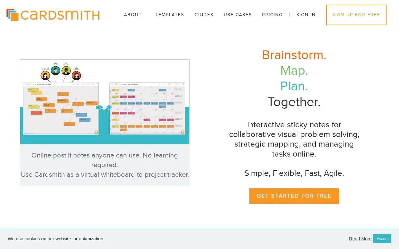 Cardsmith homepage screenshot