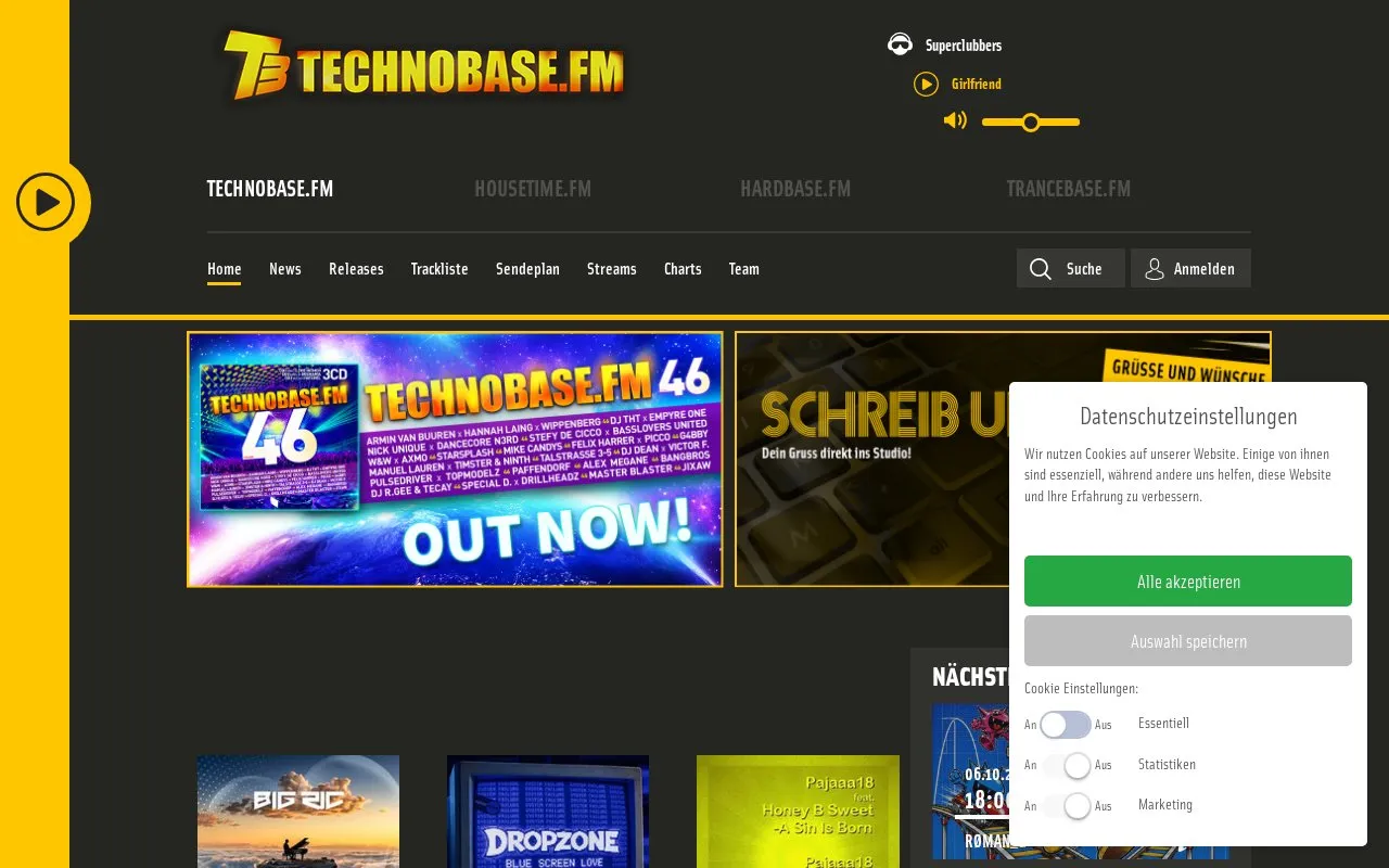 TechnoBase homepage screenshot