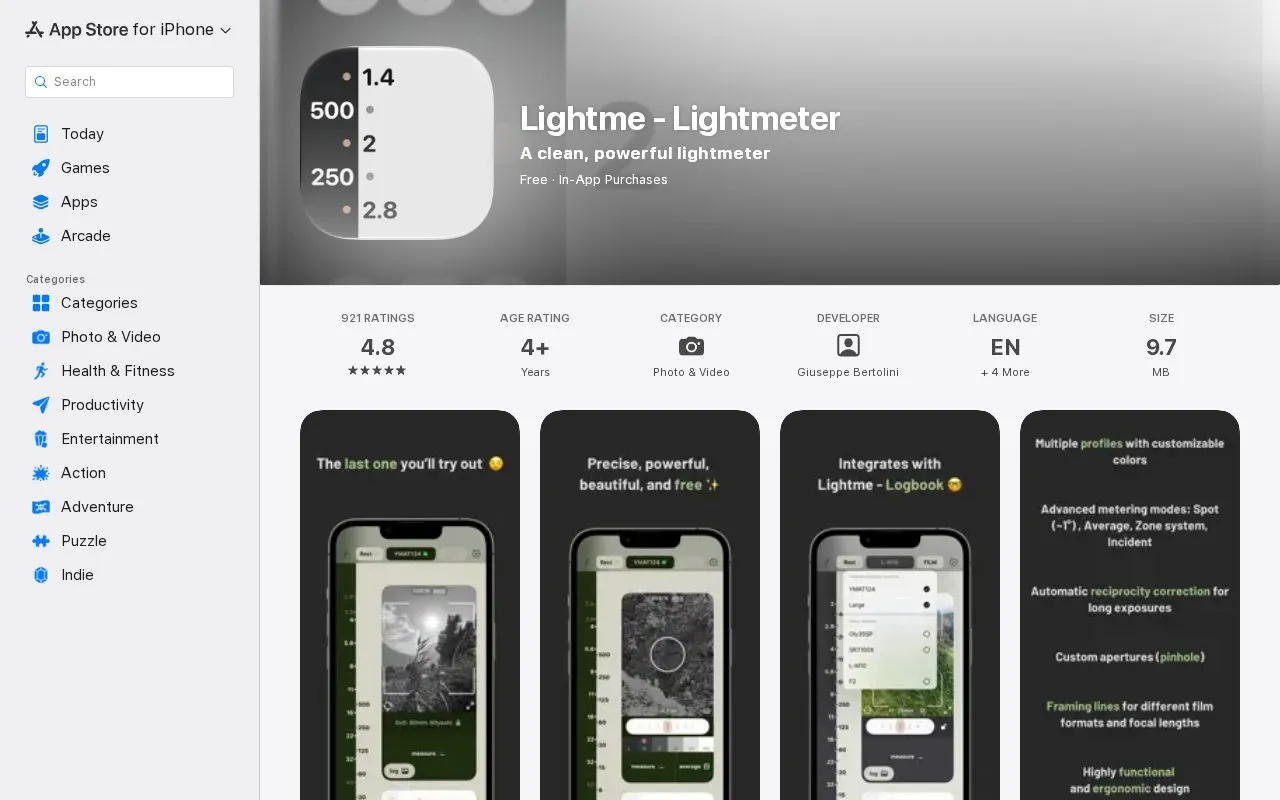 Lightme homepage screenshot