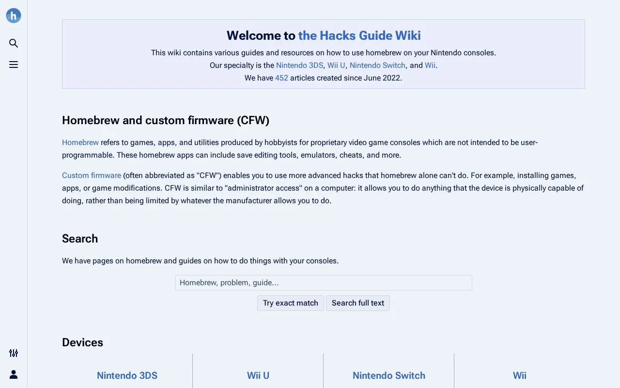 Wiki homepage screenshot