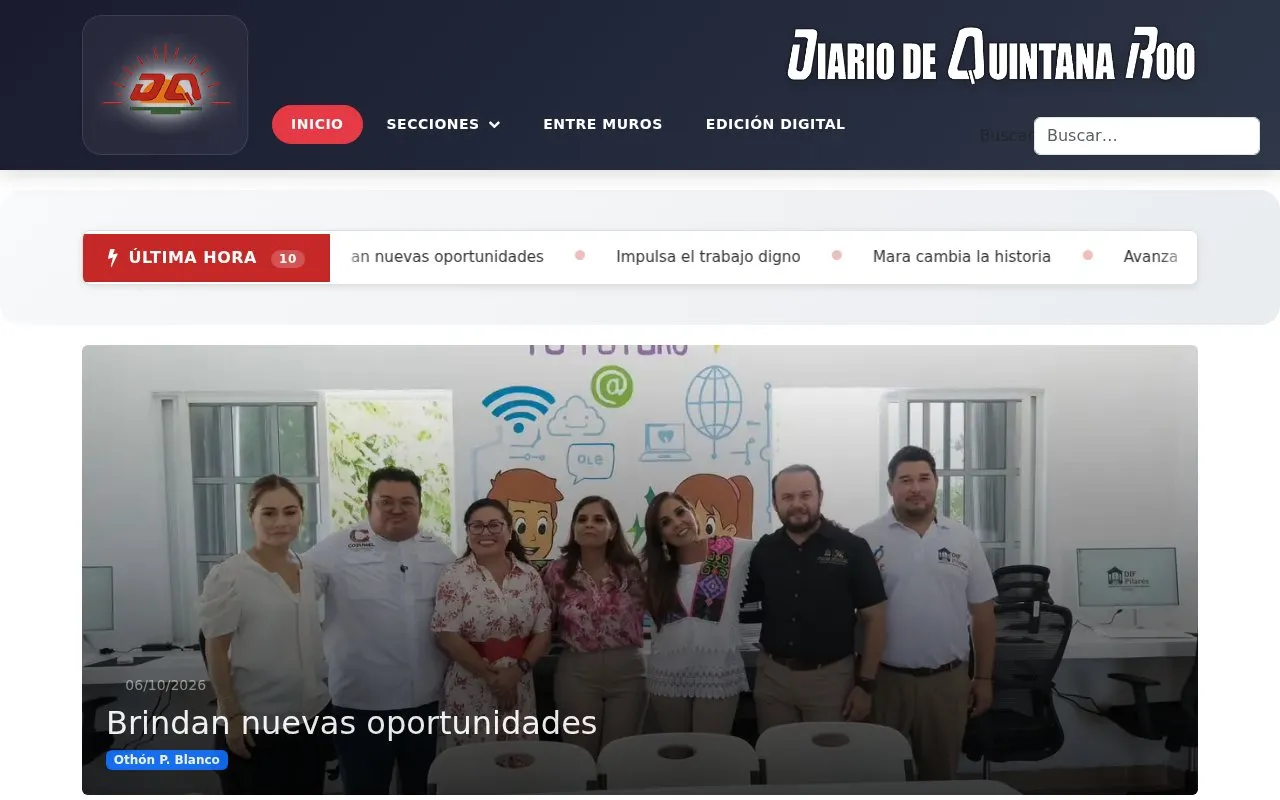 Diario de Quintana Roo homepage screenshot