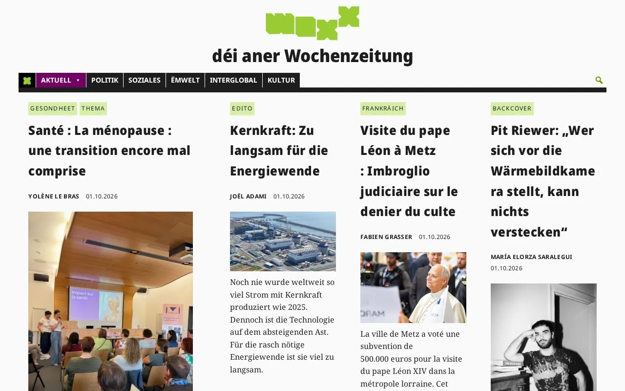 woxx homepage screenshot