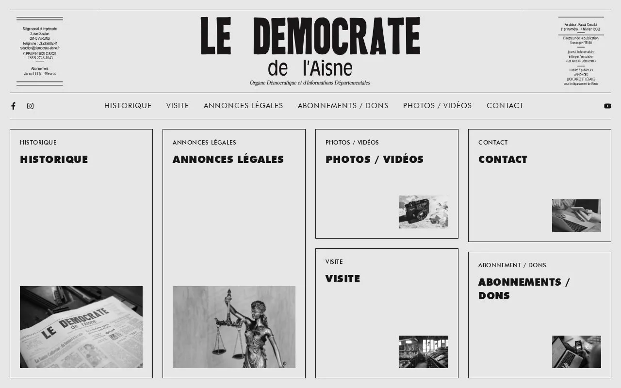 Le Démocrate de l'Aisne homepage screenshot