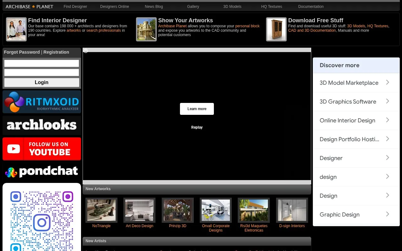 Archibase homepage screenshot