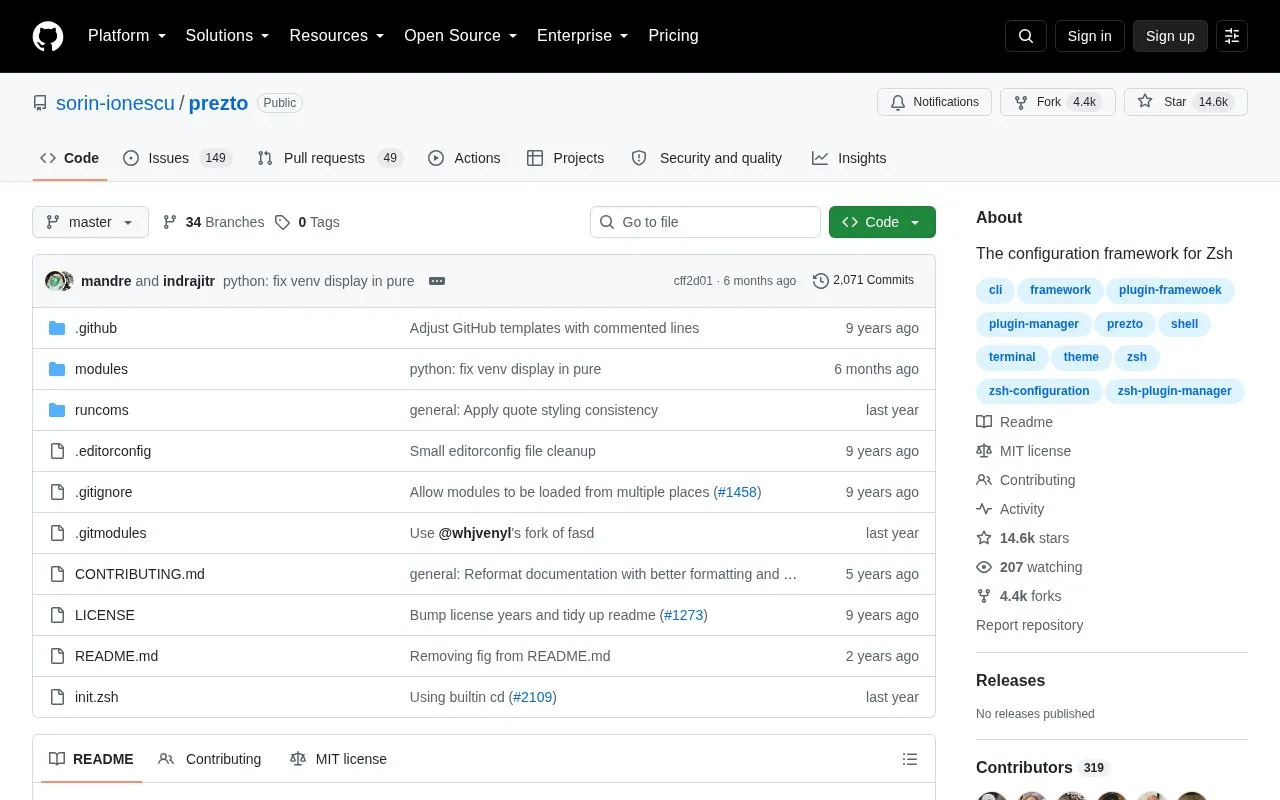 Rich Framework homepage screenshot