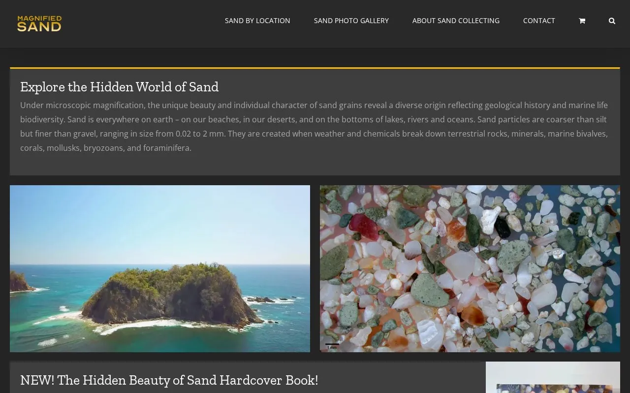 MagnifiedSand homepage screenshot