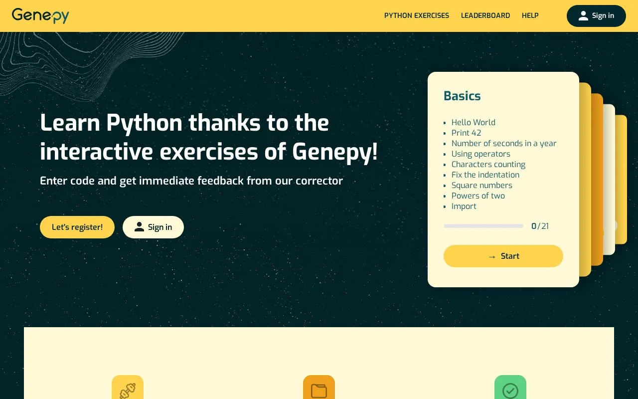 Genepy homepage screenshot