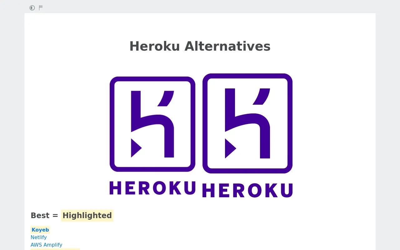 Heroku-Alt homepage screenshot