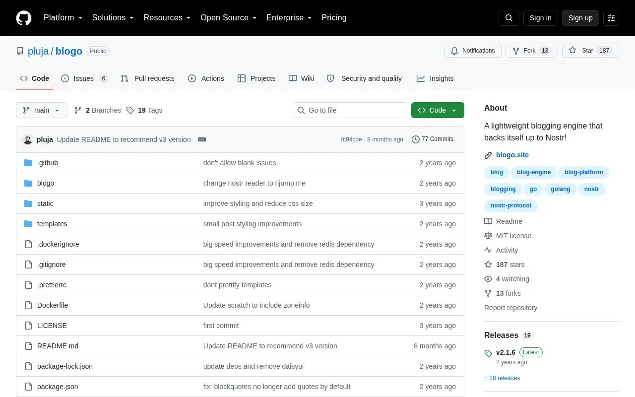 blogo homepage screenshot