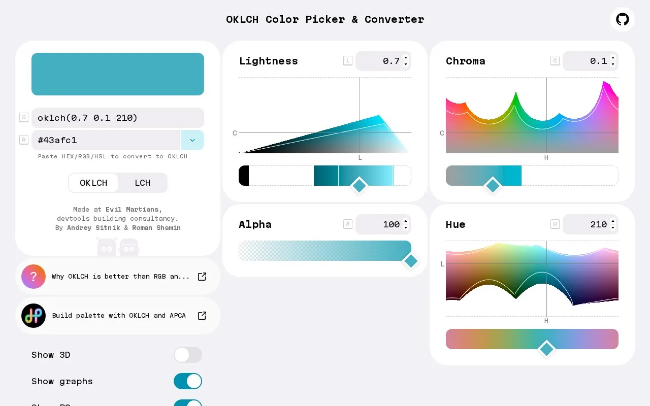 OKLCH homepage screenshot
