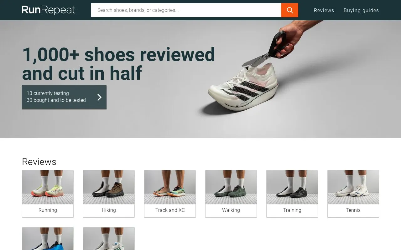 Run Repeat homepage screenshot