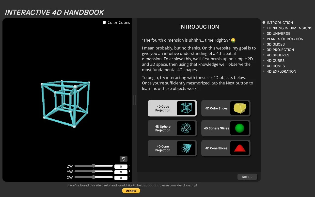 Interactive 4D Handbook homepage screenshot