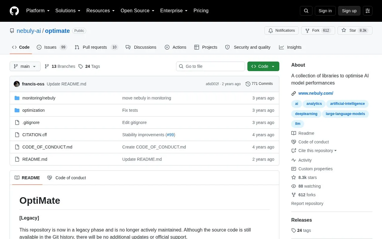 Nebullvm homepage screenshot